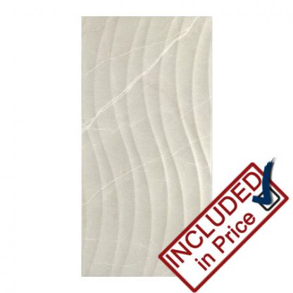 Davenport Cream Matt Marble Effect Wave Wall Tile