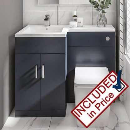 Ellington Left Hand Combined Vanity Unit Indigo Blue