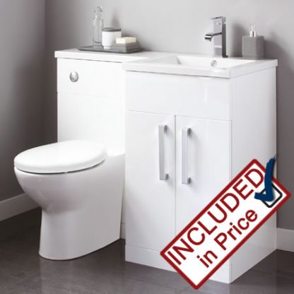 Ellington Right Hand Combined Vanity Unit Gloss White