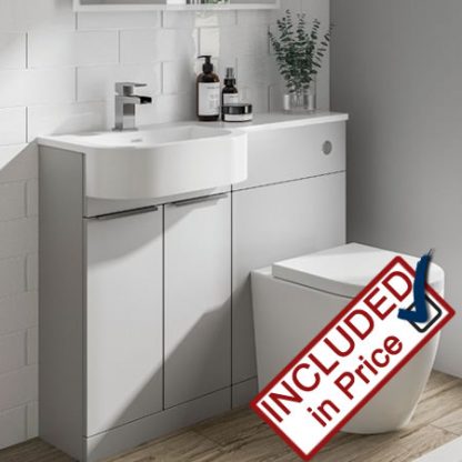 Pia Left Hand Combined Vanity Toilet Basin Unit Matt Grey