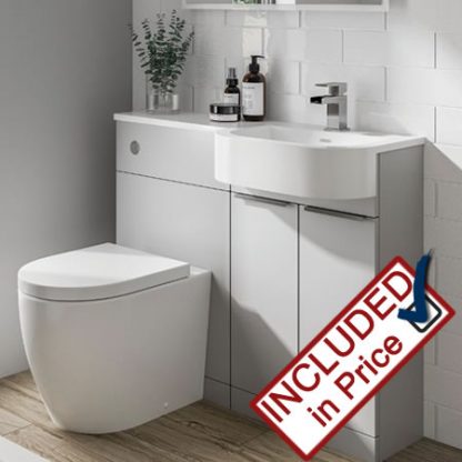 Pia Right Hand Combined Vanity Toilet Basin Unit Matt Grey