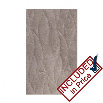 Marble Effect Matt Grey Wave Decor Tile