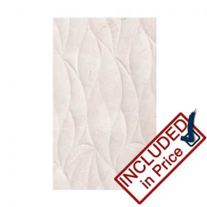 Marble Effect Matt Light Grey Wave Decor Tile