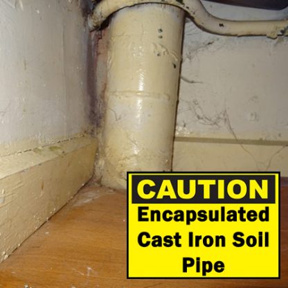 Caution Encapsulated Soil Pipe