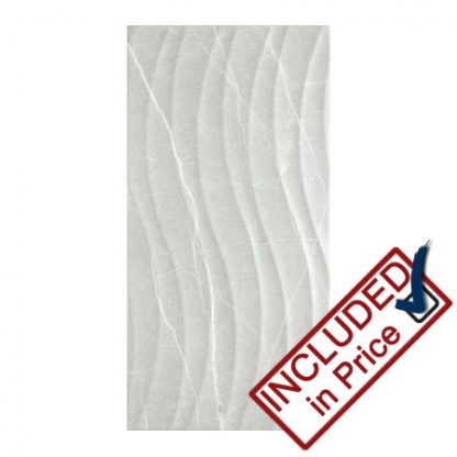 Davenport Light Grey Matt Marble Effect Wave Wall Tile