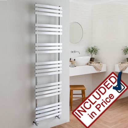 1200mm by 500mm Arc Chrome Towel Rail