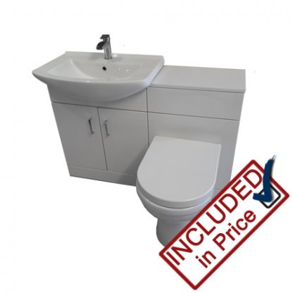 Villia Combined Basin Toilet Unit 1150mm Left