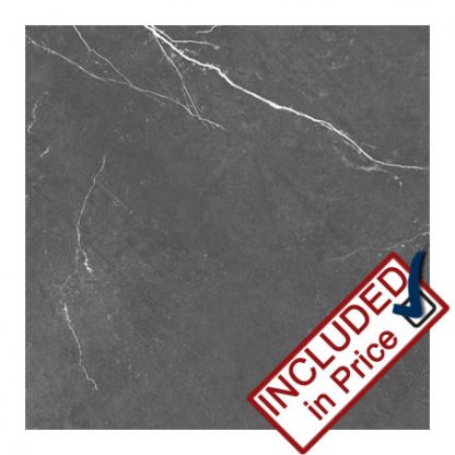 Rectified Black Gloss Marble Effect Porcelain Floor