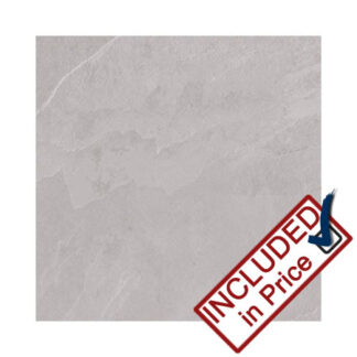 Provence Grey Stone Effect Rectified Porcelain Floor Tile - 600mm x 600mm