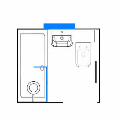 Walk In Shower Room Left Hand Side with Combined Vanity Toilet Unit