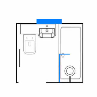 Walk In Shower Room Right Hand Side with Combined Vanity Toilet Unit