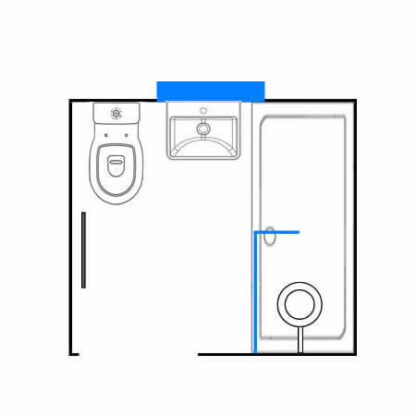 Walk In Shower Room Right Hand Side with Vanity Basin and Toilet